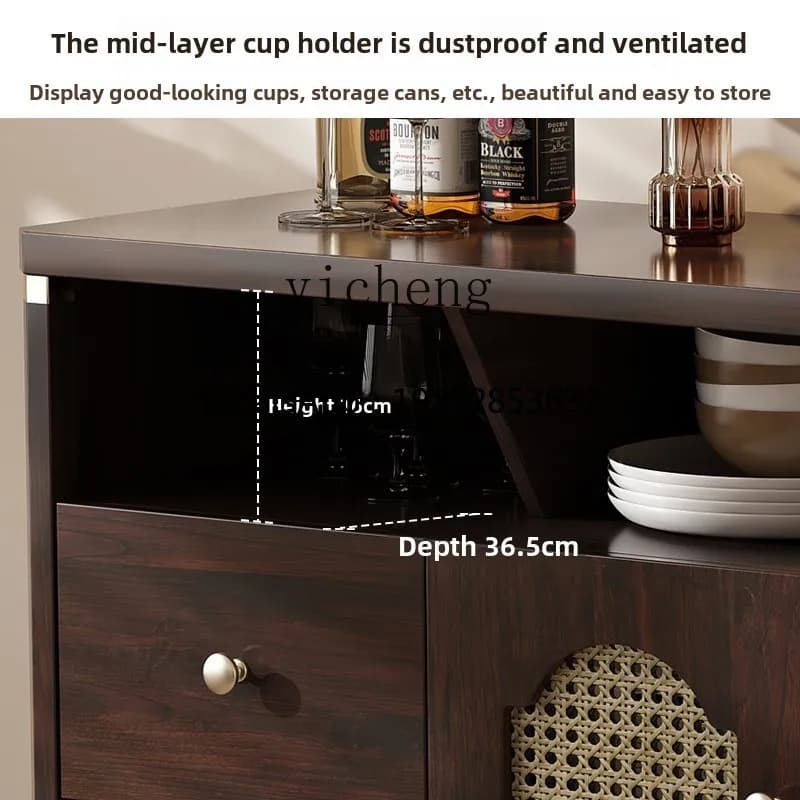 XJ-1   solid wood dining side cabinet household integrated wall small apartment tea cabinet sofa next to the cabinet storage