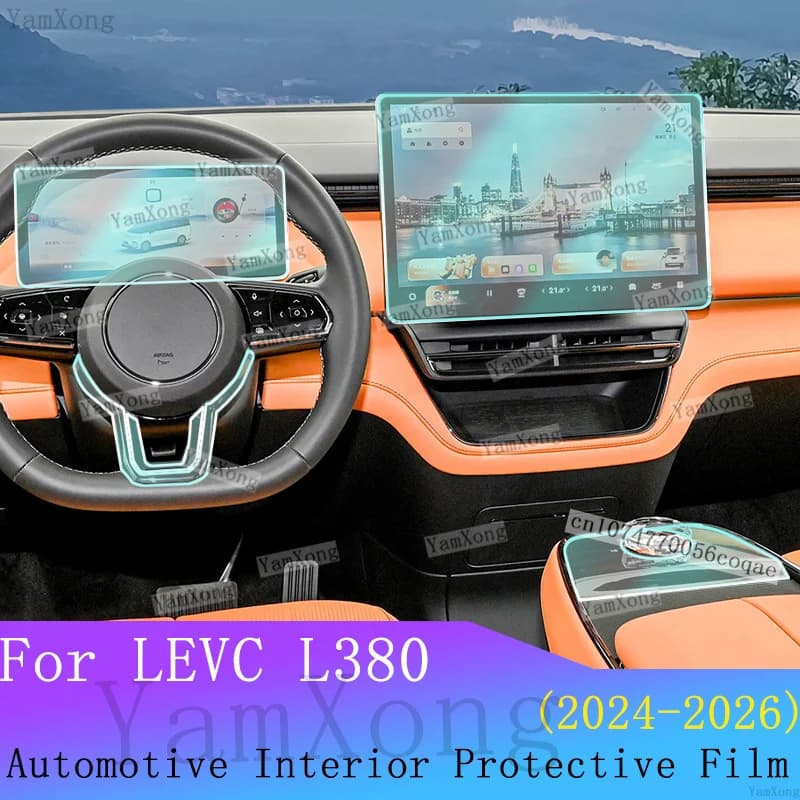 For LEVC L380 Car interior Protection Film Kit Navigation Dashboard screen Transparent Sticker Center Panel scratch Cover Film