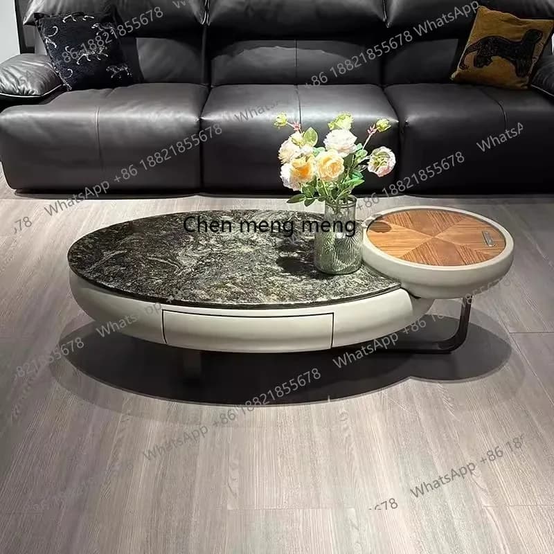 E182 Natural platinum diamond coffee table Italian light luxury home villa modern high-end coffee table