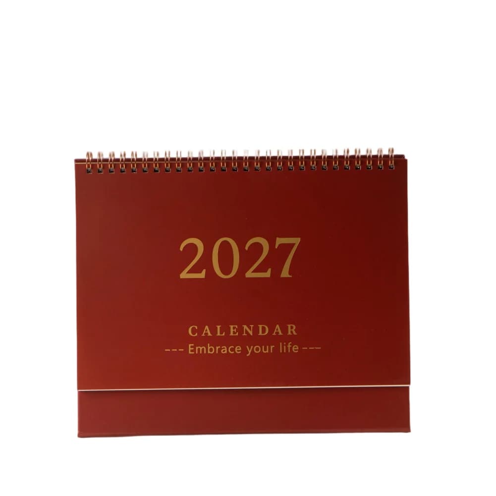 2027 Simple Desk Calendar for Desktop Decoration Coated Paper Fresh Design for Office Home Dormitory S M L Size Multiple Colors