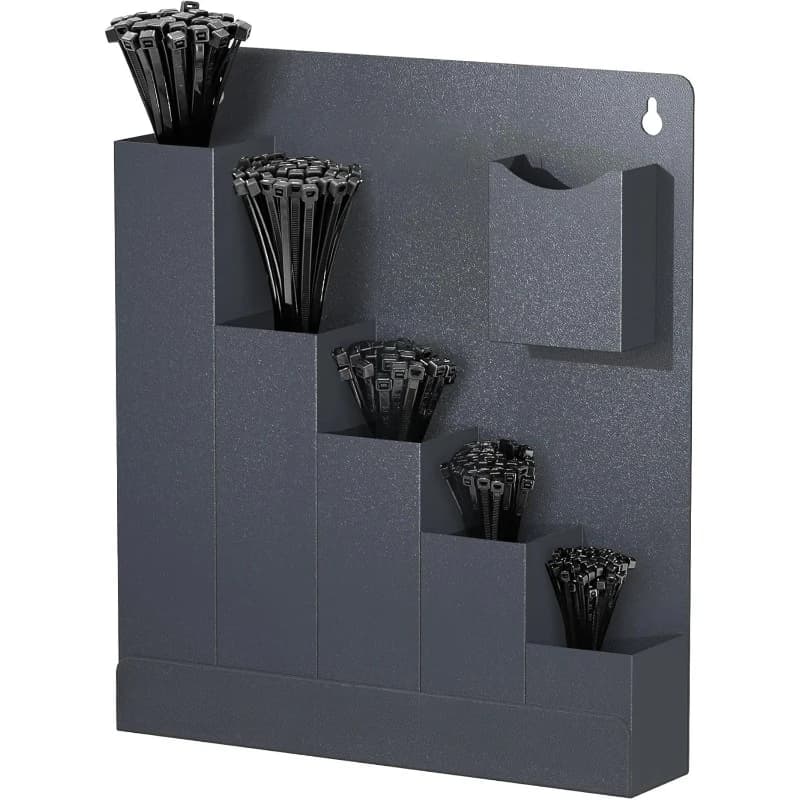 Cable Tie Holder, Wall Mount Storage Rack Organizer for Workshop, Shed, Garage, Home, equipped with Fit Various Lengths Zip Tie