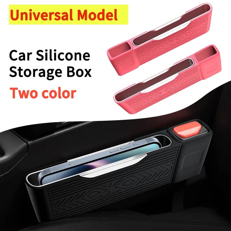Car Seat Gap Silicone Storage Box, Anti-Slip Dashboard Organizer for Phone, Coins, Keys, Universal Interior Accessory