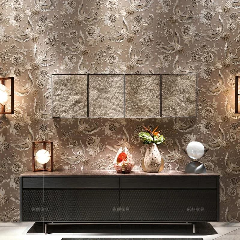 XX Italian TV Cabinet Coffee Table Combination Hong Kong Style Simple Marble Countertop TV Cabinet Living Room Furniture