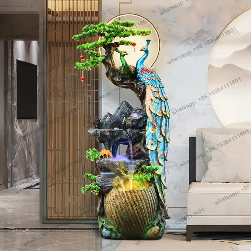 Rockery flowing water fountain screen partition circulating water ornament