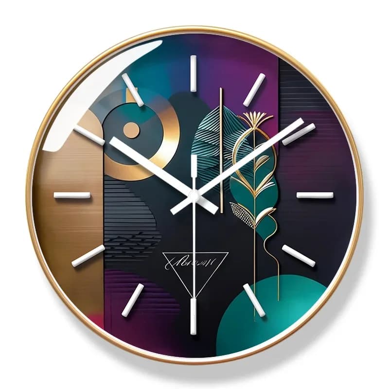 2026 New 10/12/14-inch Creative Text Leaf Graphics Printed Wall Clock Living Room Home Decoration Mute Quartz Clock Watch