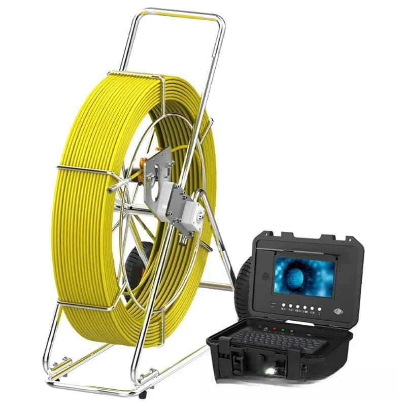 NEW200 meters industrial pipeline endoscope video inspection system 9MM cable 9 inch large sewer camera