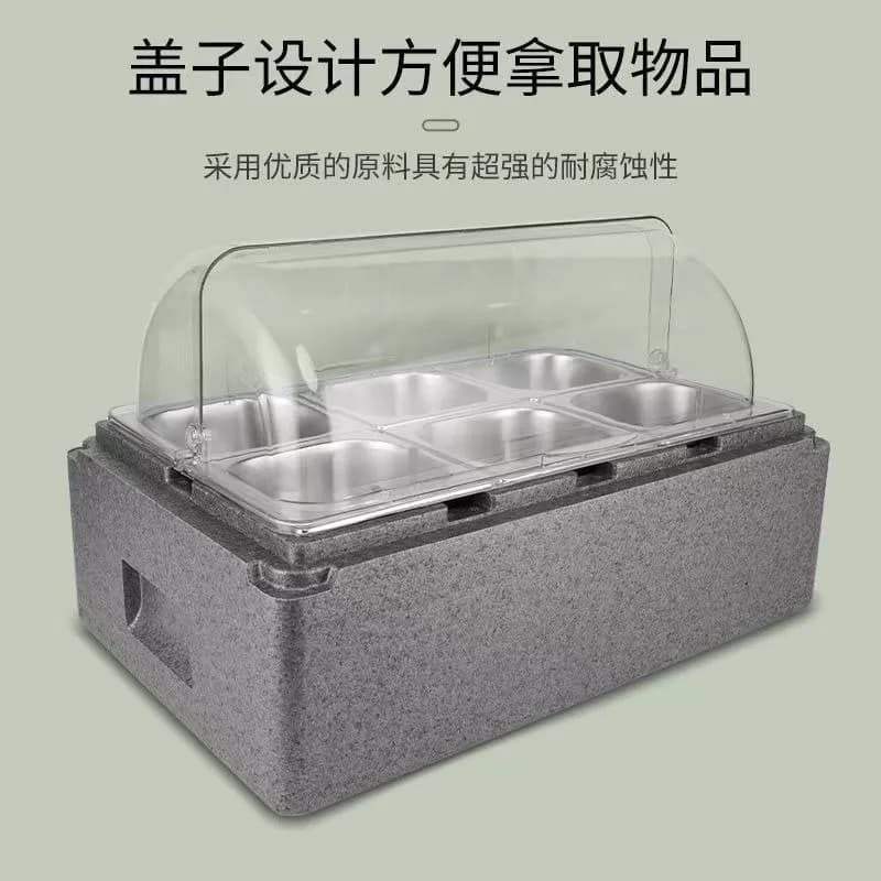 Outdoor stall commercial incubator, transparent flip, ingredient box, fast food incubator