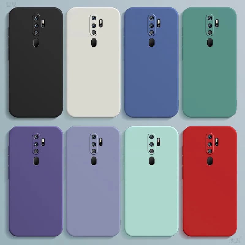 Luxury Dual Layer Silicone Phone Case for OPPO A5 A9 2020 A11 A11X 5G Liquid Candy Straight Edge Design High Qualtiy Back Covers