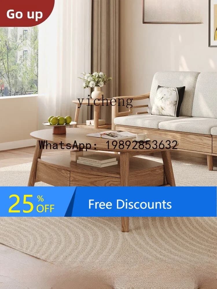 AA  solid wood coffee table TV cabinet combination household furniture storage side cabinet set