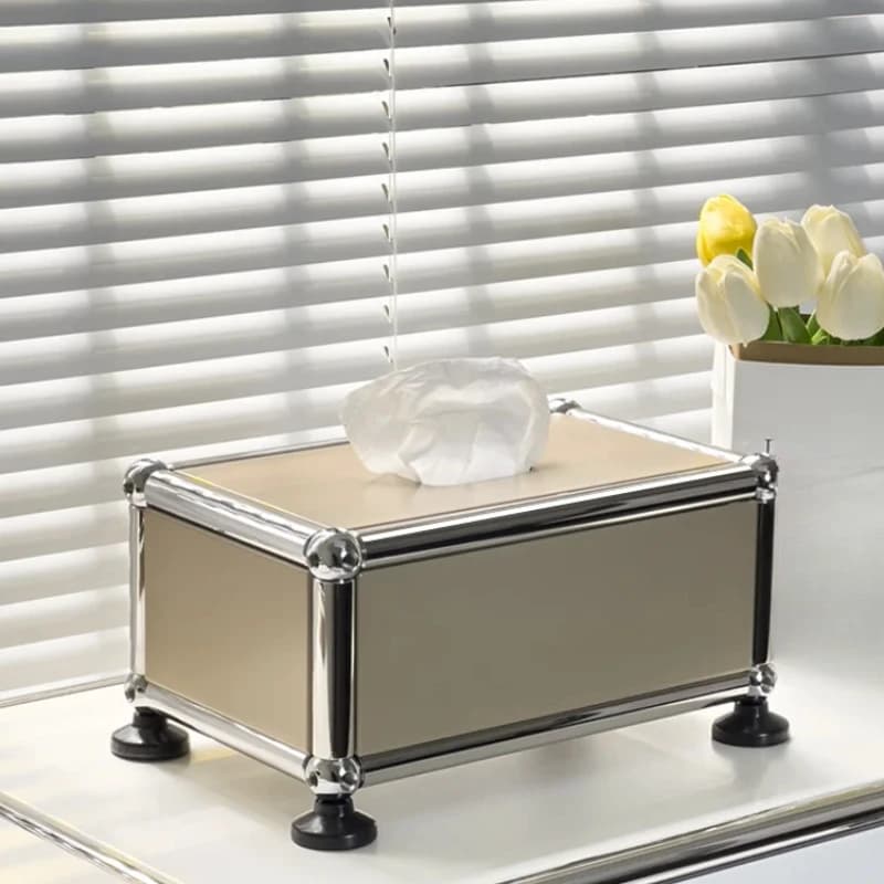 Module Modular Luxurious Tissue Box Paper Holder Stainless Steel Metal Board for Living Room