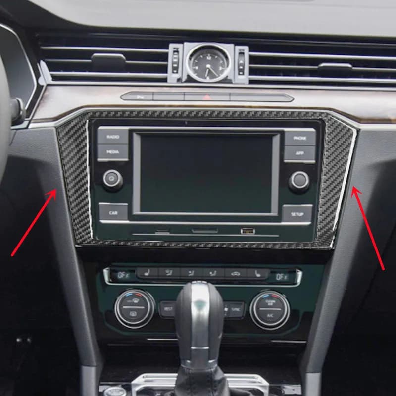 Carbon Fiber Car Interior Moulding Decoration Sticker For Volkswagen VW Magotan Arteon Dashboard Center Control Panel Cover Trim