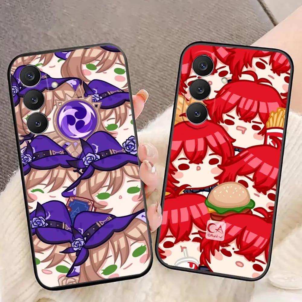Anime Genshin Impact Card Cover Phone Case For Samsung Galaxy S26 S25 S24 S23 S22 S21 S20 FE Ultra Plus Funda Coque Capa Shell