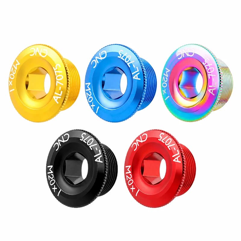M18 Bicycle Crank Arm Bolt CNC Aluminum Alloy Crankset Fixing Screw Cover with Washer for MTB Road Bike