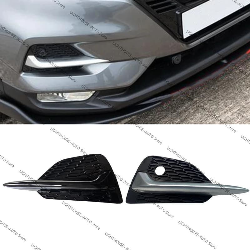 【Not Fit Qashqai J10 +2】For Nissan Qashqai J11 2019 - 2022 Front Fog Light Frame Eyelid Eyebrow Cover Trim Chrome Auto Accessory