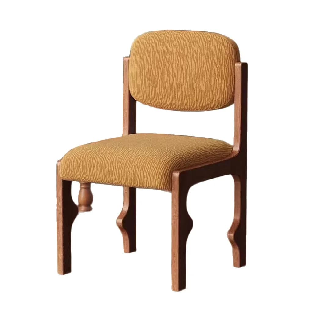 CX Vintage Minimalist Solid Wood Chair Home Light Luxury Used Backrest Fabric Dining Soft Cushion Single Chair