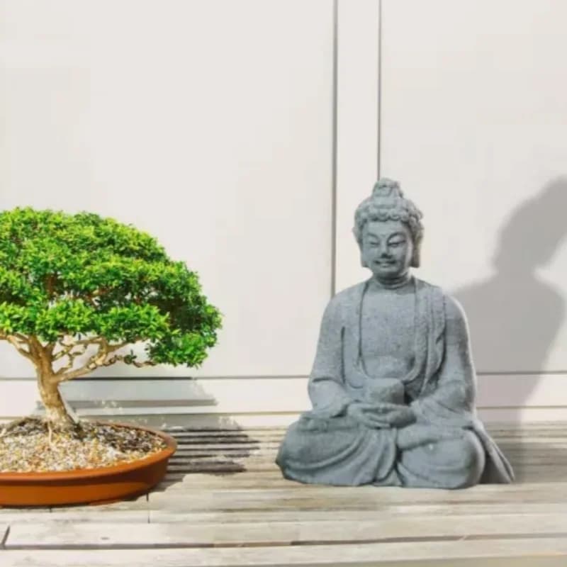 Resin Buddha Statue Collectible Figurine Ornament Buddhism for Office Hotel