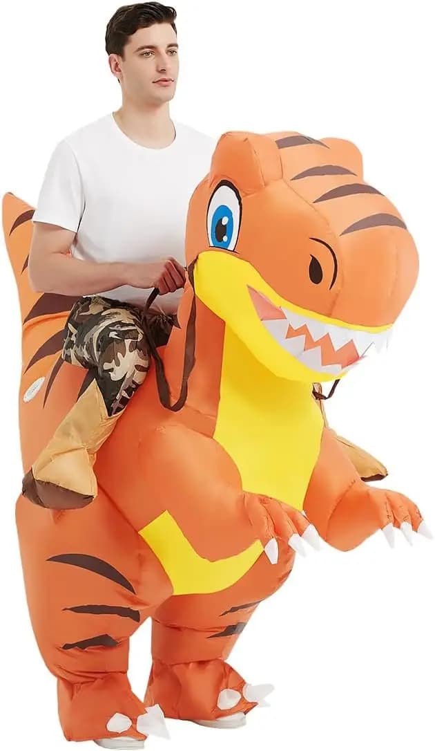 Adult Size Inflatable Dinosaur Costume Funny Blow-up Dinosaur for Halloween Cosplay Party Party Novelties