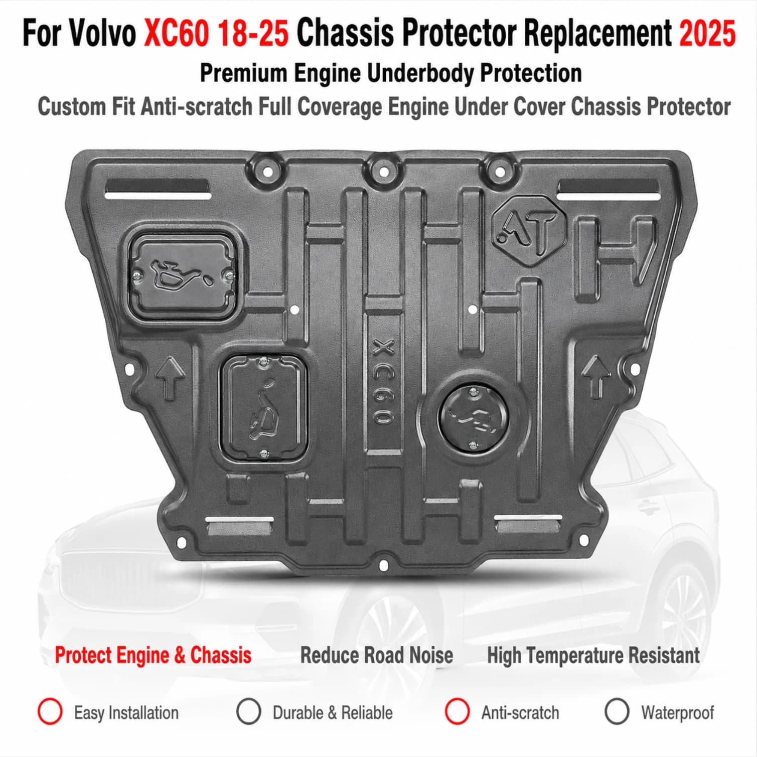 Premium Underbody Shield Engine Skid Plate For Volvo XC60 18-25 Chassis Protector Replacement 2025 Special Purpose Full Coverage