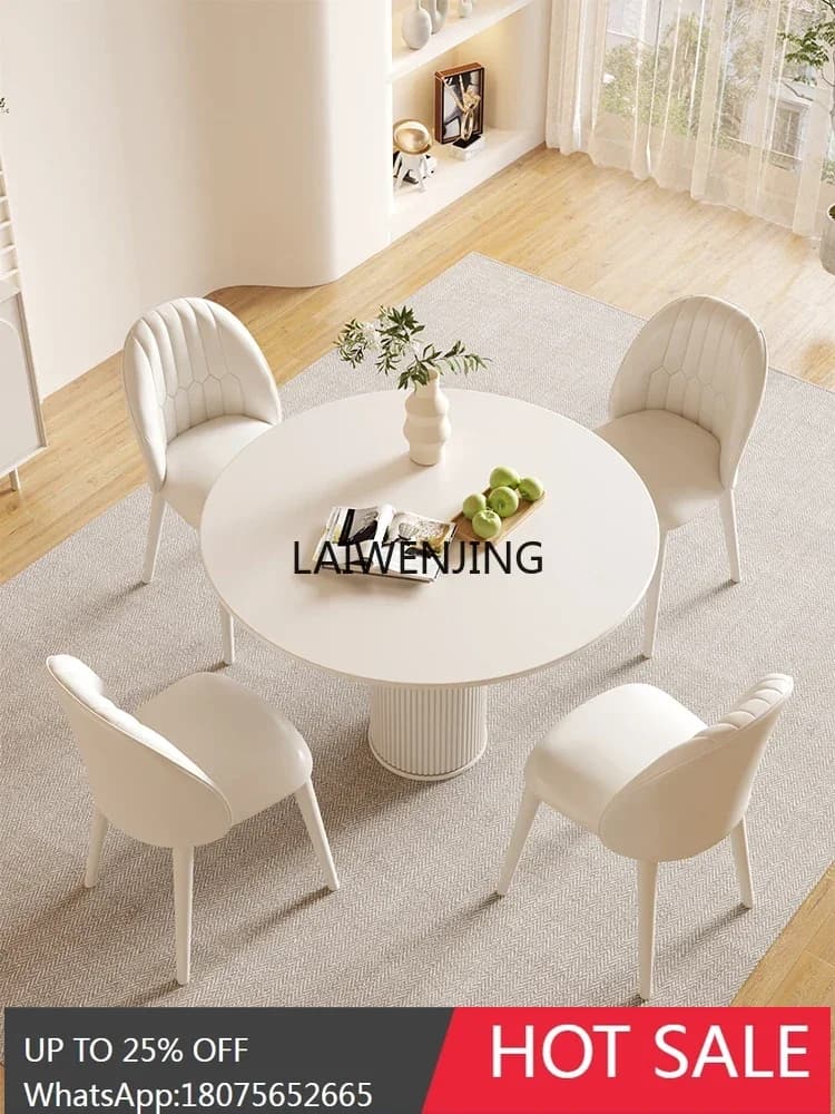 MJY Round Home Slate Negotiation Combination Modern Simple Roman Column Round Table