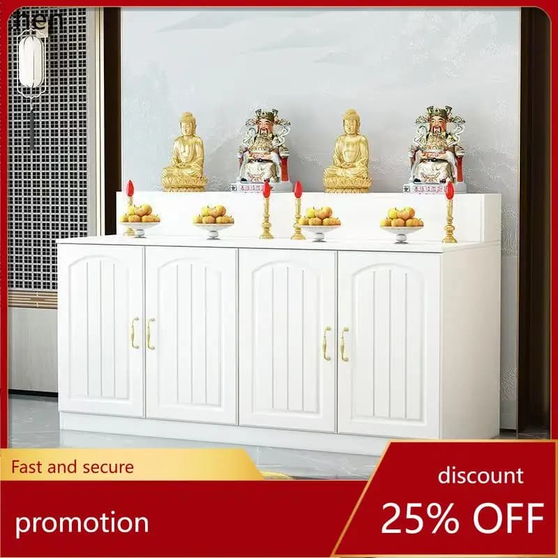 YFY Altar Table with Cabinet for Worship, Three-Tier Home Altar