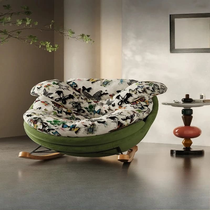 Designer butterfly rocking chair living room reclining sofa chair leisure single chair Italian style