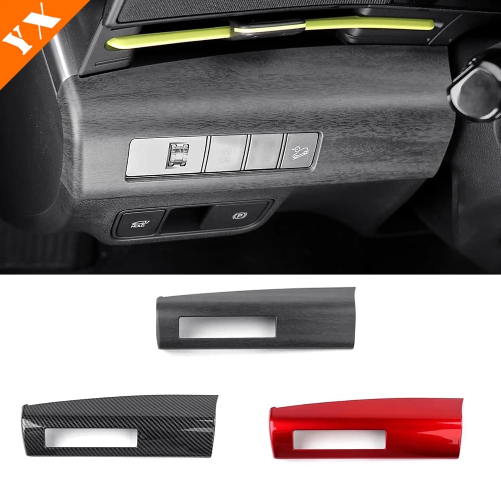 For Hyundai kona SX2 2024 2025 accessories Red Carbon Car Headlight Switch Button Panel, Headlight Control Frame