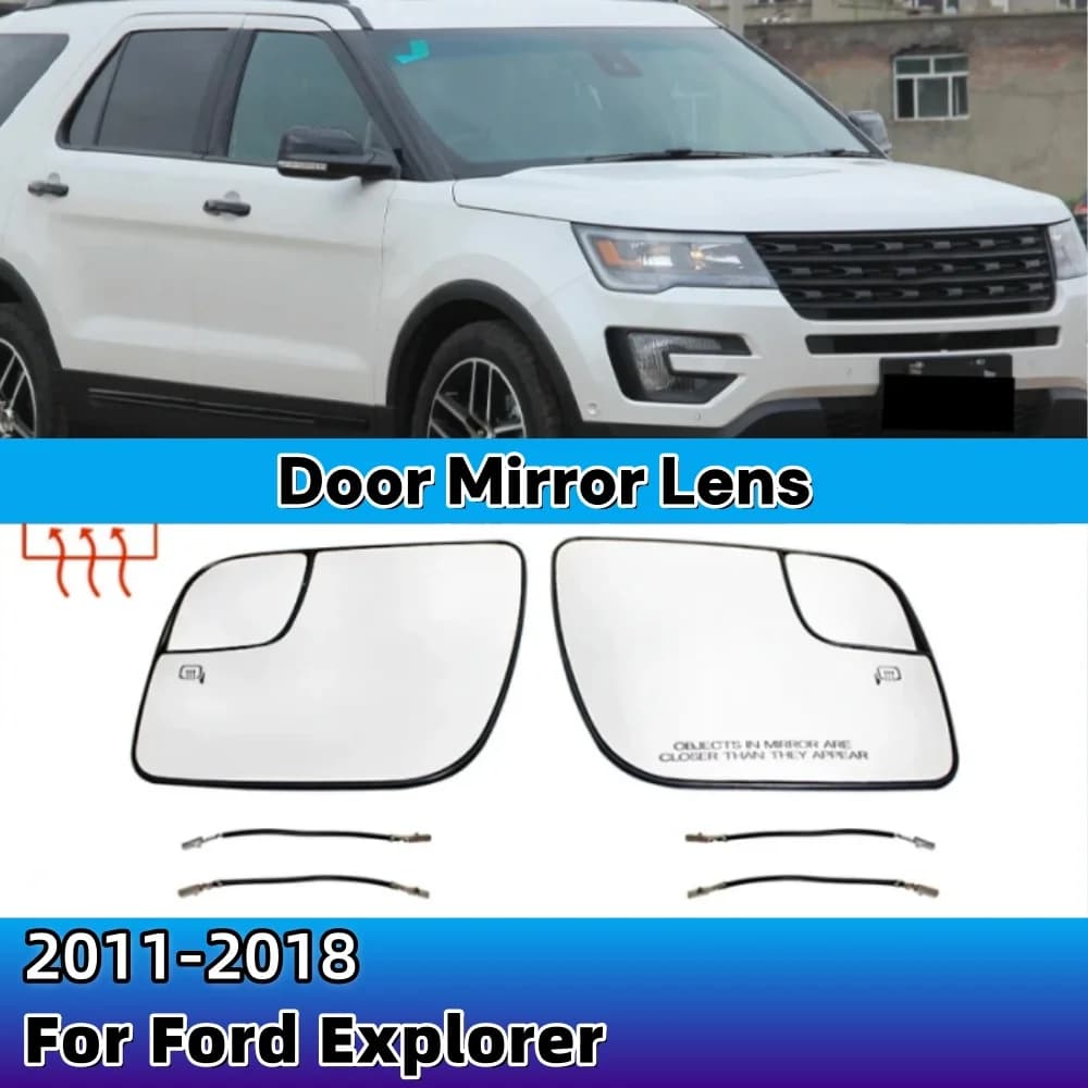 For Ford Explorer 2011-2018 Accessories Mirror Heated Side Mirror Glass Rearview Mirror Lens Car Rearview Accessory ABS