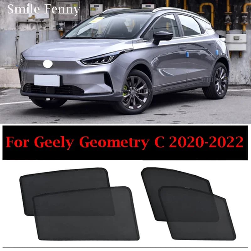 For Geely Geometry C 2020-2024 Car Door Glass UV Heat Protection Cover Side Window Sun Visor Mesh Curtain Auto Custom Sunshield