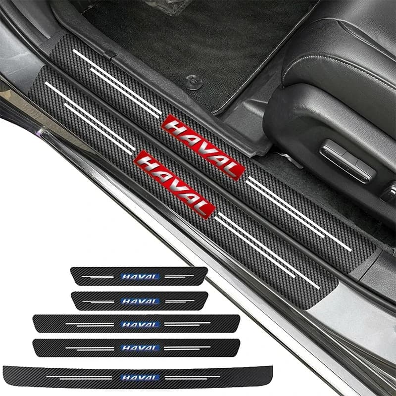 Car Door Sill Protector Door Step Protector Strip Trunk Guard Trim Carbon Fiber For Haval Jolion H6 M6 Dargo Raptor F7 H7 H9