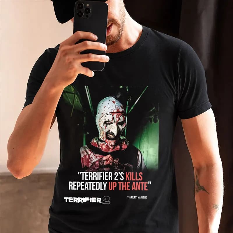 Retro Horror Movie Terrifier Art The Clown Killer Scary Halloween Gift T Shirt 0912 Short Sleeve Graphic clothes All size tops