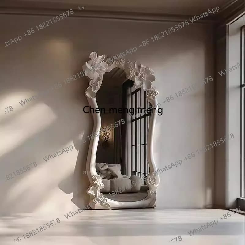 retro dressing, full-body mirror home carving, entrance living room fitting mirror