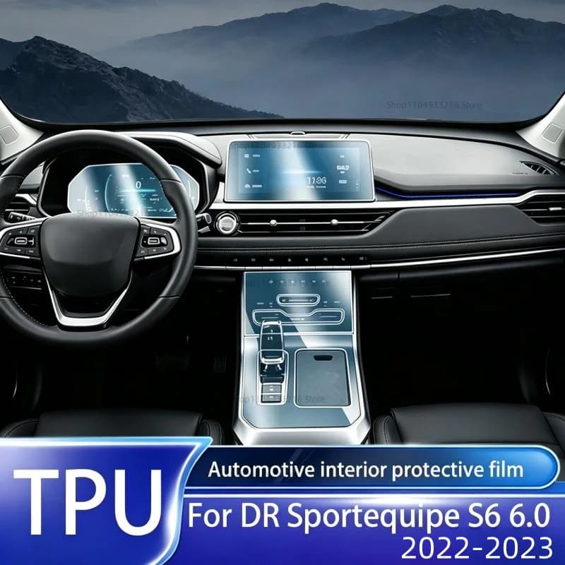 Transparent TPU Protective Film Anti-scratch For DR Sportequipe S6 6.0 2022-2023 Car Interior Center Console Dashboard PPF