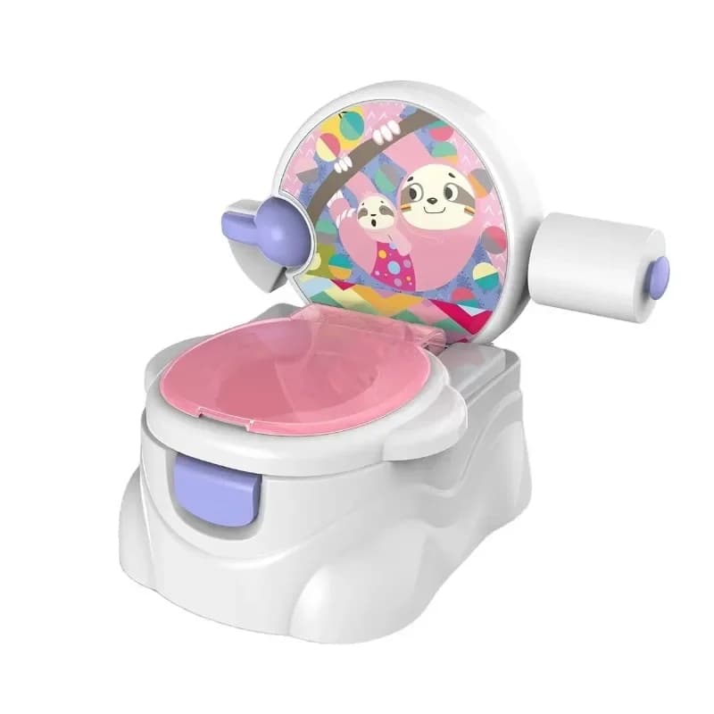 Cartoon plastic comfortable simulation pink toilet baby music encourages potty seat