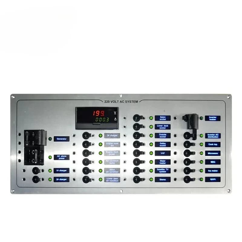 Genuine Marine 12V/24V 0r 110V/220V Control Switch Panel Custom Marine Breaker Electrical Panel For Boat Yacht Caravan