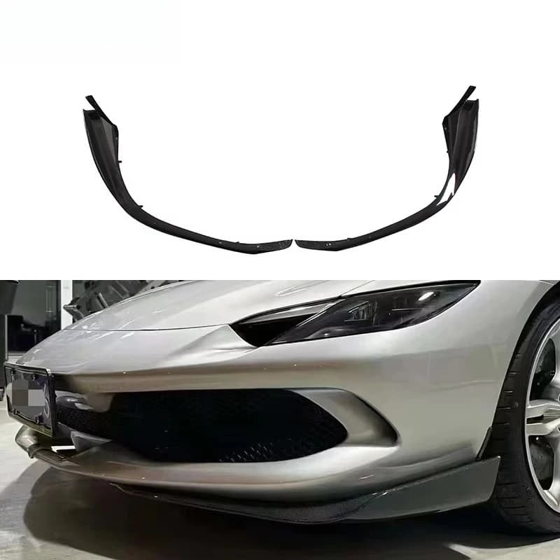 Assetto Fiorano Style Dry Carbon Fiber Front Bumper Corner Splitter Lip Auto Parts Body Kit Facelift for ‘Ferrari 296