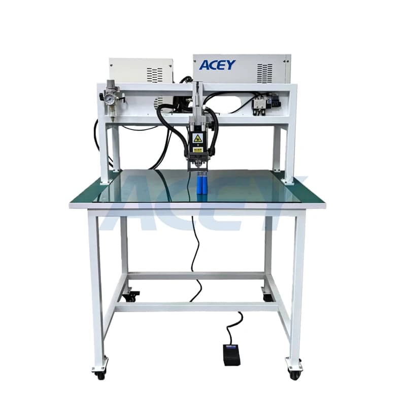 5000A DC Inverter Desktop 18650 Cylindrical Cell Spot Welder Pedal Manual Gantry Spot Welding Machine for Solar Light Battery