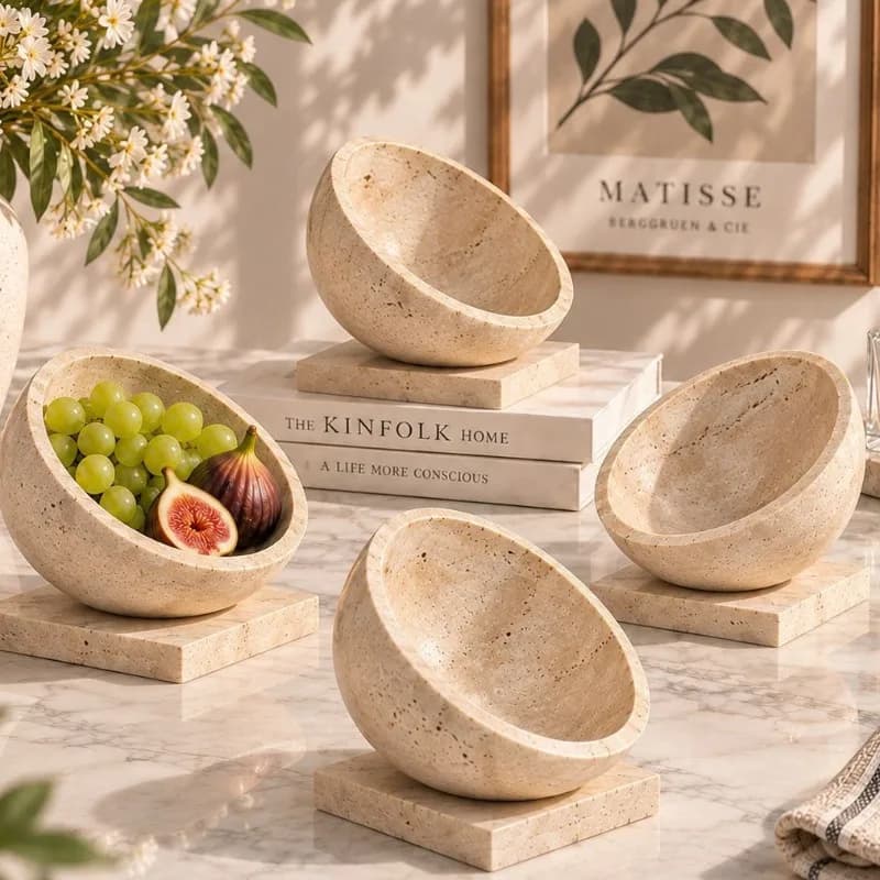 Wabi Sabi Natural Yellow  Half Moon Fruit Tray for Coffee Table Dining Room Homestay Home Decor Ornament