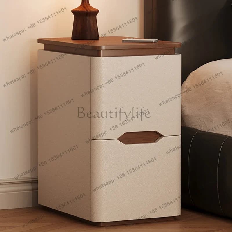 FG40Modern Mobile Bedside Table Bedroom Cabinets Coffee Living Room Drawers Luxury Nightstand Storage Mesa De Noche Hotel Furnit