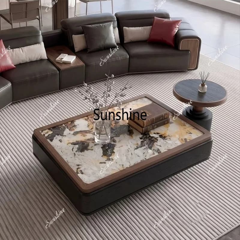 Medieval style living room solid wood coffee table Italian high-end side table small coffee table