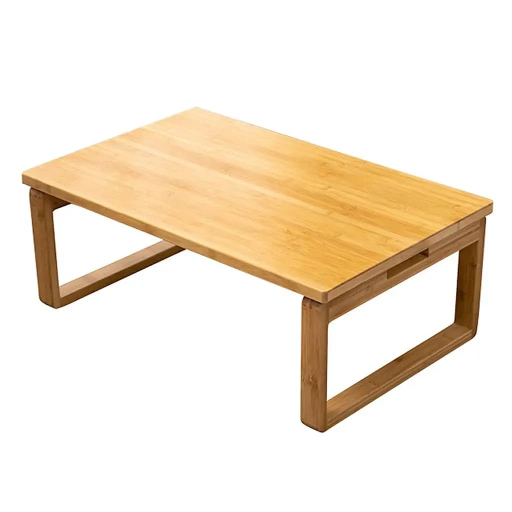 Bamboo Low Table for Sitting on the Floor,Wooden Tatami Table,Portable Rectangle Foldable Coffee Table