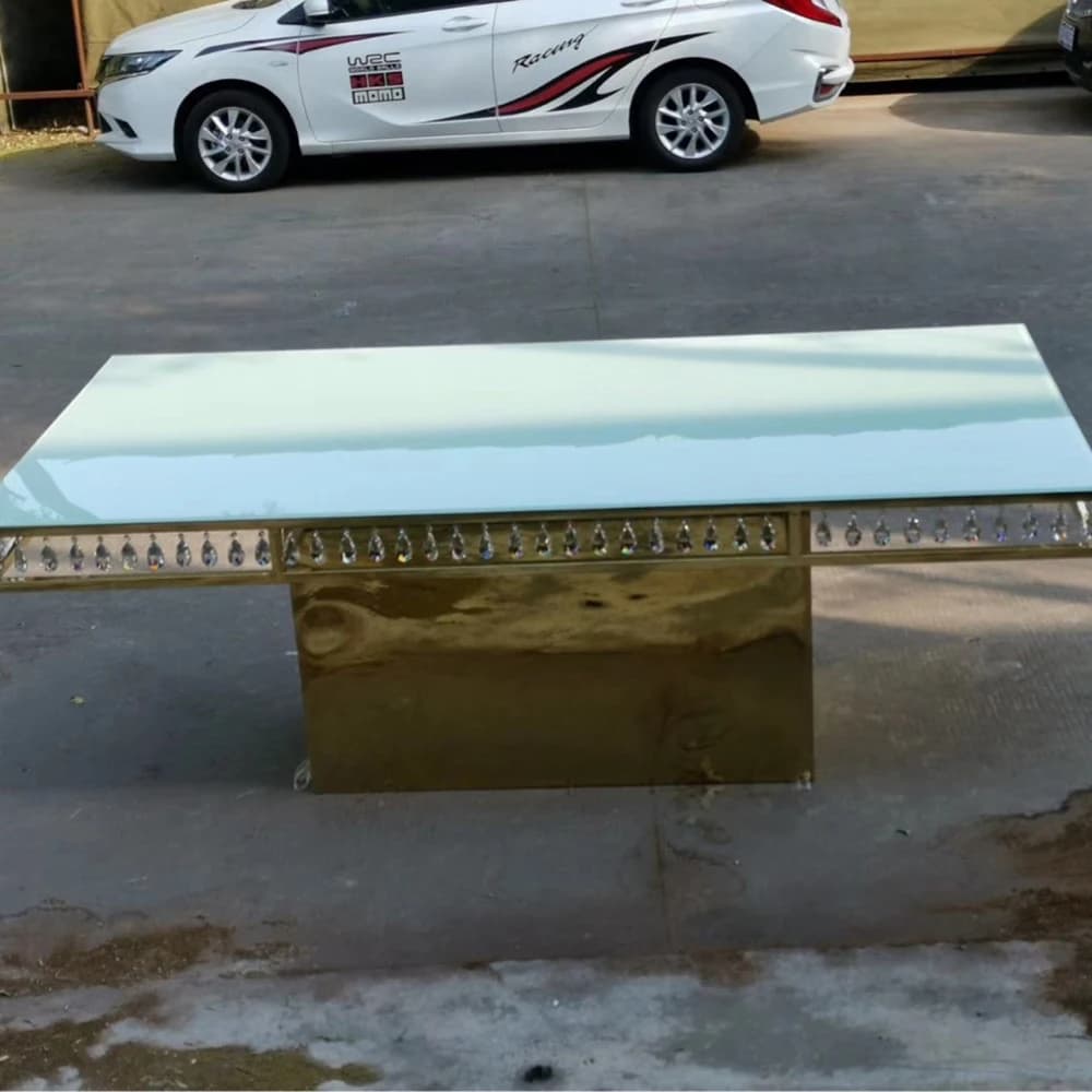 Luxury Square stainless Steel Wedding Event Dining Table For Sale