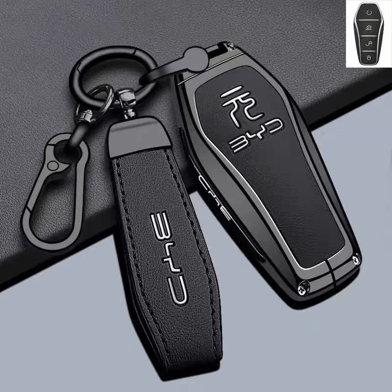 Zinc Alloy Car Key Case Cover Chain Shell Protector Fob Holder for BYD Yuan Up ATTO 3 Yuan Plus ATTO 2 2026 Keybag Accessories
