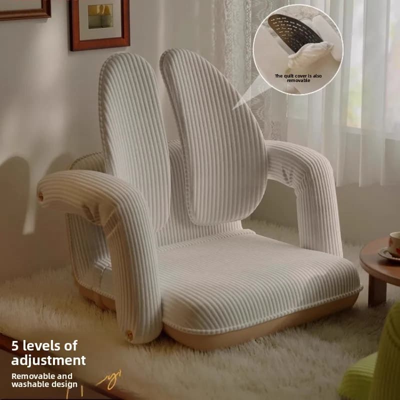 Japanese Lazy Sofa Chair Foldable Floor Seat for Balcony & Tatami Versatile Backrest Lounger Minimalist Aesthetic Armchair