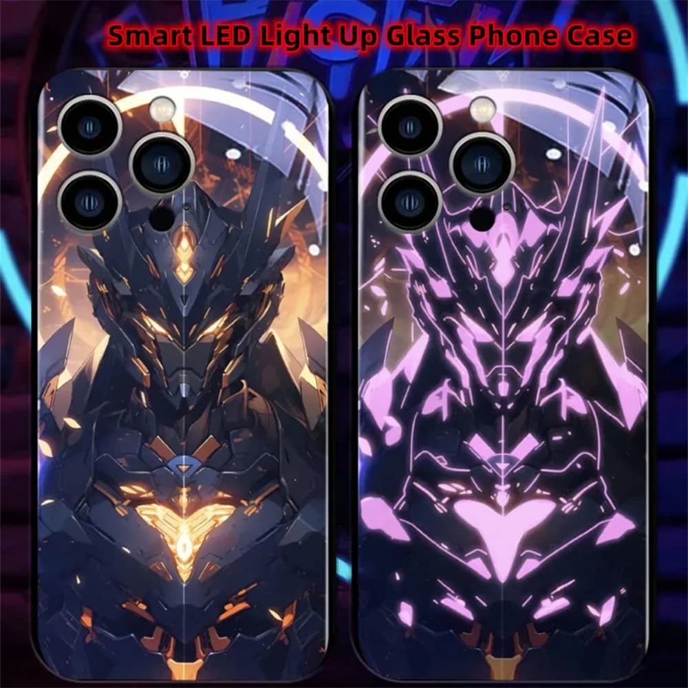 Abyssal Battle Armor Sound Music Control Led Light Phone Case For Samsung S26 S25 S24 S23 S22 S21 S20 FE Note 10 20 Plus Ultra