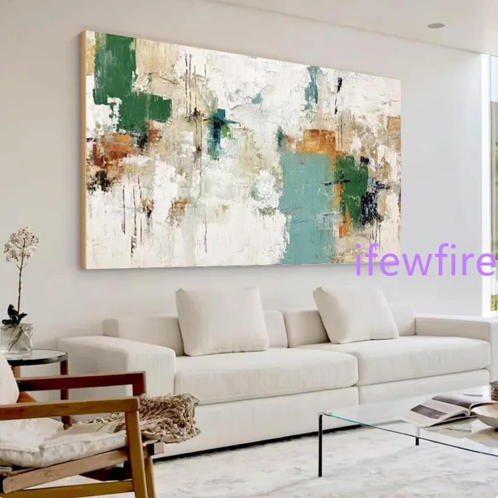 100% Handmade Abstract Oil Painting on Canvas Knife Arts Thick Layer Fresh colors Wall Art Picture for Living Room Decor Image