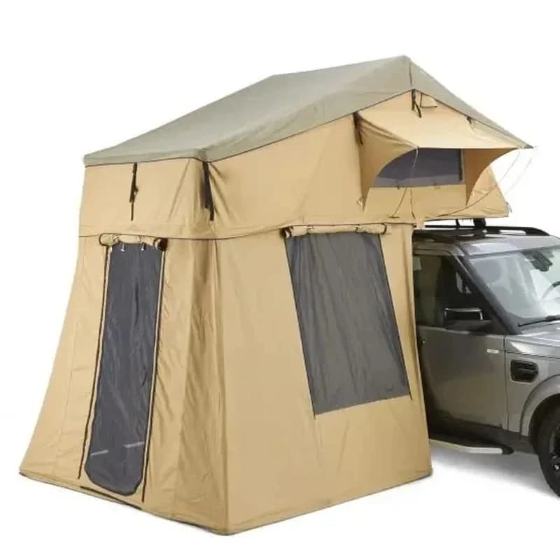 Auto Parts All-Weather Pop-Up Rooftop Tent w/ Annex Room Spacious Quick Setup for SUV Off-Road Camping