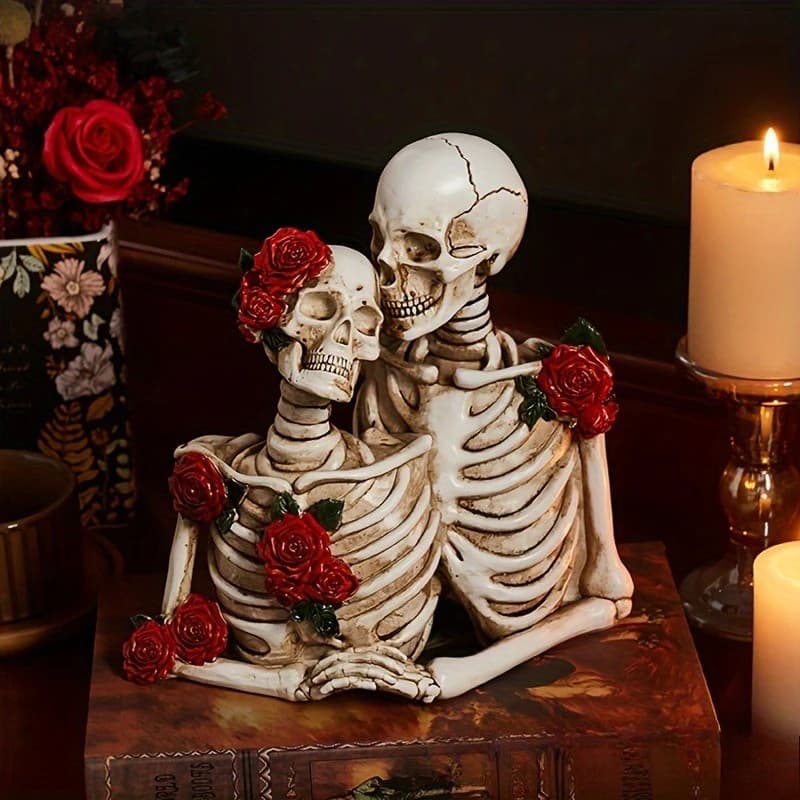 Halloween Romantic Skull Resin Decorative Statues Home Atmosphere Decorations Crafts Unique Gifts