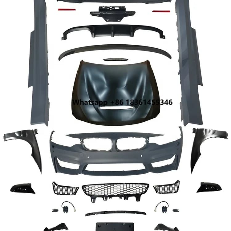 4 Series F32 to M4 Body Kit Full Set PP with Front Bumper Side Skirt Rear Bumper 2 Door M4 Body Kit