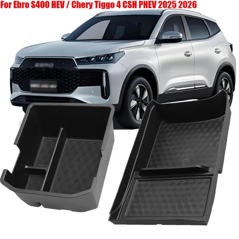 Car Storage Accessories for Ebro S400 HEV for Chery Tiggo 4 CSH HEV 2025 2026 Armrest Storage Box Central Control Lower Tray