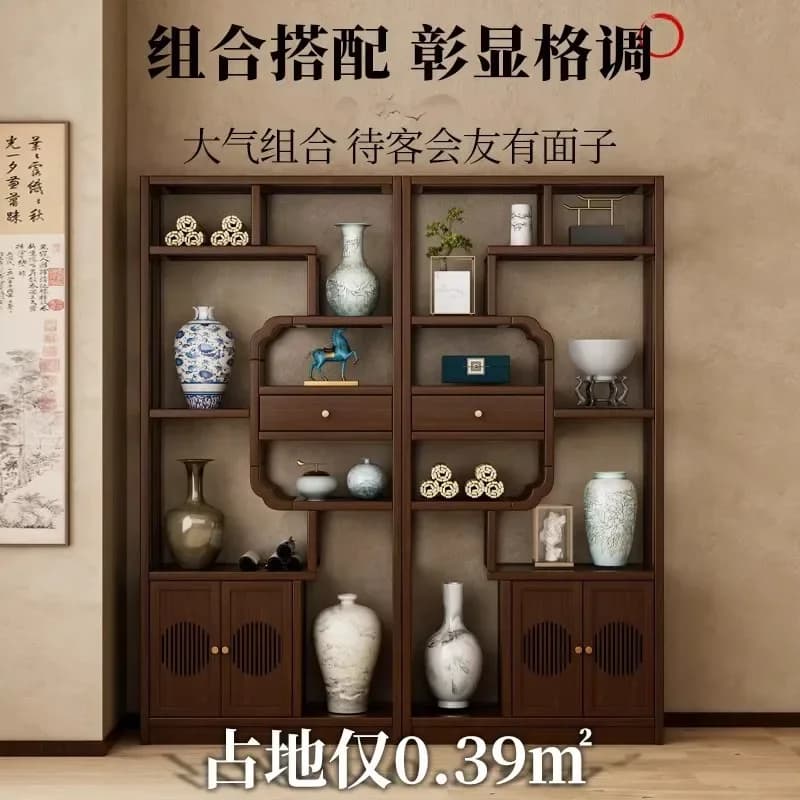 DSA rack New Chinese-style storage shelf Living room ornament bookshelf Multifunctional floor display rack